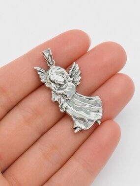 CHAPAL-ZENRAY Sterling Silver Sculpted Guardian Angel Pendant